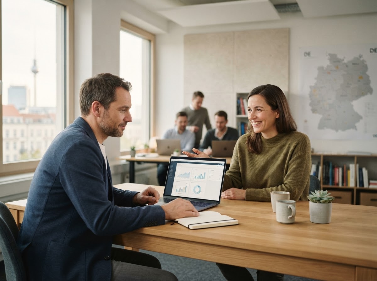 TELESON – Mitarbeitende bei der Arbeit mit Datenauswertung und Analysemodellen